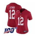 Women's New York Giants #12 Cody Latimer Red Limited Red Inverted Legend 100th Season Football Jersey