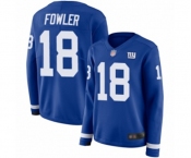 Women's New York Giants #18 Bennie Fowler Limited Royal Blue Therma Long Sleeve Football Jersey