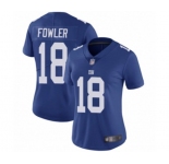Women's New York Giants #18 Bennie Fowler Royal Blue Team Color Vapor Untouchable Limited Player Football Jersey