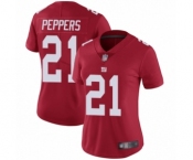 Women's New York Giants #21 Jabrill Peppers Red Alternate Vapor Untouchable Limited Player Football Jersey