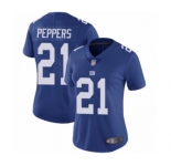 Women's New York Giants #21 Jabrill Peppers Royal Blue Team Color Vapor Untouchable Limited Player Football Jersey