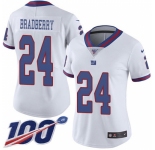 Women's New York Giants #24 James Bradberry White Stitched Limited Rush 100th Season Jersey