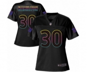Women's New York Giants #30 Antonio Hamilton Game Black Fashion Football Jersey