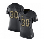 Women's New York Giants #30 Antonio Hamilton Limited Black 2016 Salute to Service Football Jersey