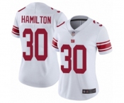 Women's New York Giants #30 Antonio Hamilton White Vapor Untouchable Limited Player Football Jersey