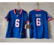 Women's New York Giants #6 Jaxson Dart Blue F.U.S.E. Throwback Limited Stitched Jersey