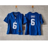 Women's New York Giants #6 Jaxson Dart Blue F.U.S.E. Vapor Limited Stitched Jersey