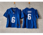 Women's New York Giants #6 Jaxson Dart Blue F.U.S.E. Vapor Limited Stitched Jersey