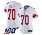 Women's New York Giants #70 Kevin Zeitler White Vapor Untouchable Limited Player 100th Season Football Jersey