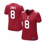 Women's New York Giants #8 Daniel Jones Game Red Alternate Football Jersey