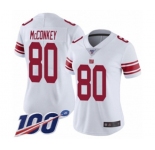 Women's New York Giants #80 Phil McConkey White Vapor Untouchable Limited Player 100th Season Football Jersey