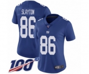 Women's New York Giants #86 Darius Slayton Royal Blue Team Color Vapor Untouchable Limited Player 100th Season Football Jersey