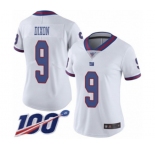 Women's New York Giants #9 Riley Dixon Limited White Rush Vapor Untouchable 100th Season Football Jersey