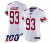 Women's New York Giants #93 B.J. Goodson White Vapor Untouchable Limited Player 100th Season Football Jersey