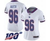 Women's New York Giants #96 Kareem Martin Limited White Rush Vapor Untouchable 100th Season Football Jersey