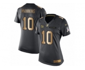Women's Nike New York Giants #10 Eli Manning Limited Black Gold Salute to Service NFL Jersey