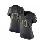 Women's Nike New York Giants #13 Odell Beckham Jr Limited Black 2016 Salute to Service NFL Jersey