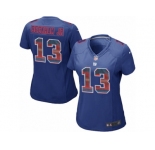 Women's Nike New York Giants #13 Odell Beckham Jr Limited Royal Blue Strobe NFL Jersey