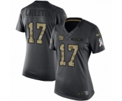 Women's Nike New York Giants #17 Kyle Lauletta Limited Black 2016 Salute to Service NFL Jersey