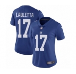 Women's Nike New York Giants #17 Kyle Lauletta Royal Blue Team Color Vapor Untouchable Elite Player NFL Jersey