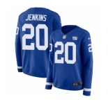 Women's Nike New York Giants #20 Janoris Jenkins Limited Royal Blue Therma Long Sleeve NFL Jersey