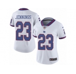 Women's Nike New York Giants #23 Rashad Jennings Limited White Rush NFL Jersey