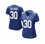 Women's Nike New York Giants #30 Wayne Gallman Game Royal Blue Team Color NFL Jersey