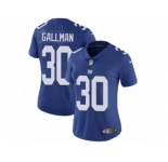 Women's Nike New York Giants #30 Wayne Gallman Vapor Untouchable Limited Royal Blue Team Color NFL Jersey