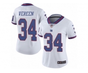 Women's Nike New York Giants #34 Shane Vereen Limited White Rush NFL Jersey