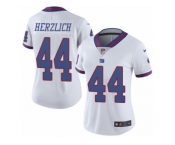 Women's Nike New York Giants #44 Mark Herzlich Limited White Rush NFL Jersey