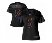 Women's Nike New York Giants #5 Davis Webb Game Black Fashion NFL Jersey