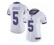 Women's Nike New York Giants #5 Robbie Gould Limited White Rush NFL Jersey