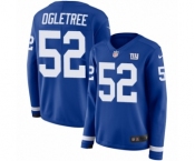 Women's Nike New York Giants #52 Alec Ogletree Limited Royal Blue Therma Long Sleeve NFL Jersey