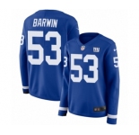 Women's Nike New York Giants #53 Connor Barwin Limited Royal Blue Therma Long Sleeve NFL Jersey