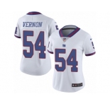 Women's Nike New York Giants #54 Olivier Vernon Limited White Rush NFL Jersey