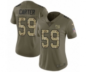 Women's Nike New York Giants #59 Lorenzo Carter Limited Olive Camo 2017 Salute to Service NFL Jersey