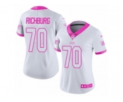 Women's Nike New York Giants #70 Weston Richburg Limited White-Pink Rush Fashion NFL Jersey