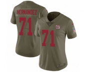 Women's Nike New York Giants #71 Will Hernandez Limited Olive 2017 Salute to Service NFL Jersey