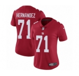 Women's Nike New York Giants #71 Will Hernandez Red Alternate Vapor Untouchable Limited Player NFL Jersey