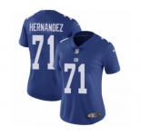 Women's Nike New York Giants #71 Will Hernandez Royal Blue Team Color Vapor Untouchable Limited Player NFL Jersey