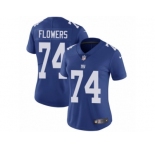 Women's Nike New York Giants #74 Ereck Flowers Vapor Untouchable Limited Royal Blue Team Color NFL Jersey