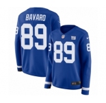 Women's Nike New York Giants #89 Mark Bavaro Limited Royal Blue Therma Long Sleeve NFL Jersey