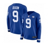 Women's Nike New York Giants #9 Riley Dixon Limited Royal Blue Therma Long Sleeve NFL Jersey