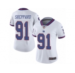 Women's Nike New York Giants #91 Kelvin Sheppard Limited White Rush NFL Jersey