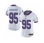 Women's Nike New York Giants #95 Johnathan Hankins Limited White Rush NFL Jersey