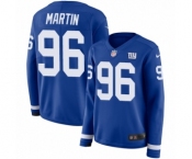 Women's Nike New York Giants #96 Kareem Martin Limited Royal Blue Therma Long Sleeve NFL Jersey
