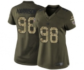 Women's Nike New York Giants #98 Damon Harrison Limited Green Salute to Service NFL Jersey