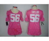 nike women nfl jerseys new york giants #56 taylor pink[breast cancer awareness]
