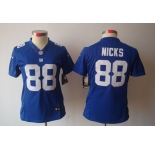 nike women nfl jerseys new york giants #88 nicks blue[nike limited]