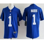 Youth New York Giants #1 Malik Nabers Limited Blue Vapor Jersey